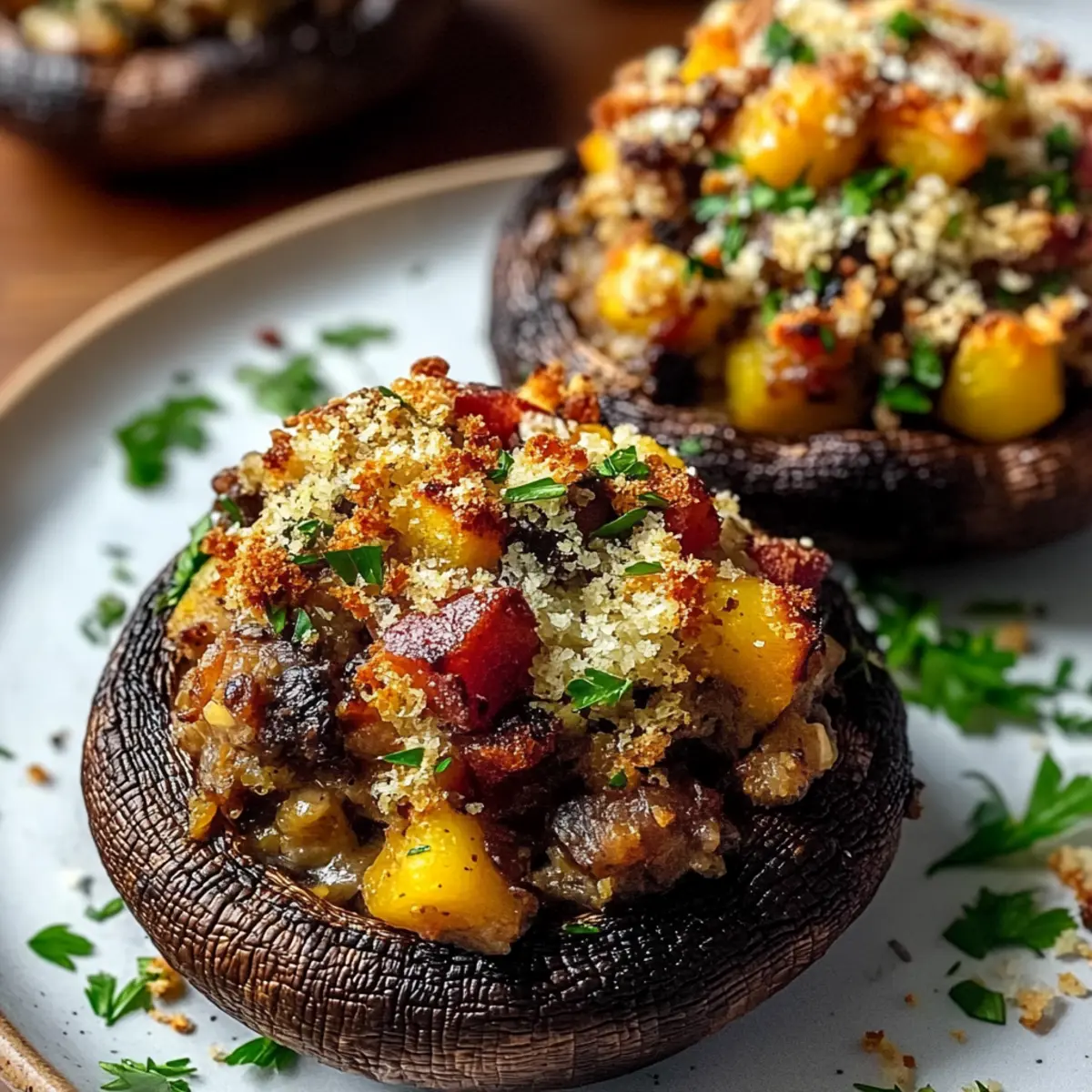Autumn Harvest Stuffed Portobello Mushrooms