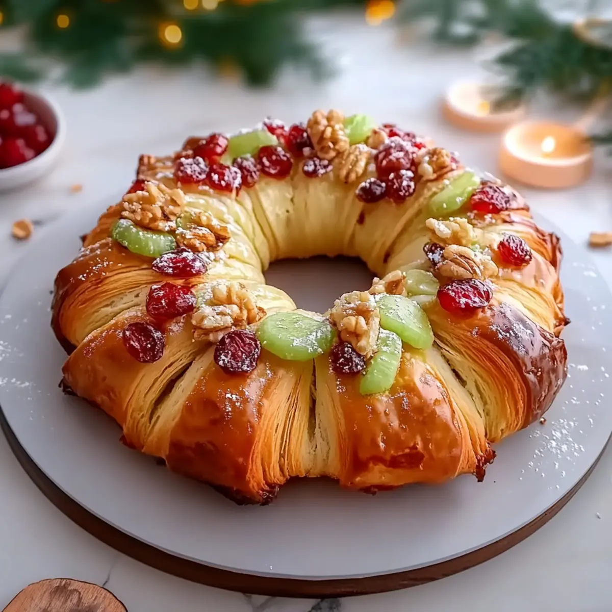 Baklava-Custard Christmas Wreath