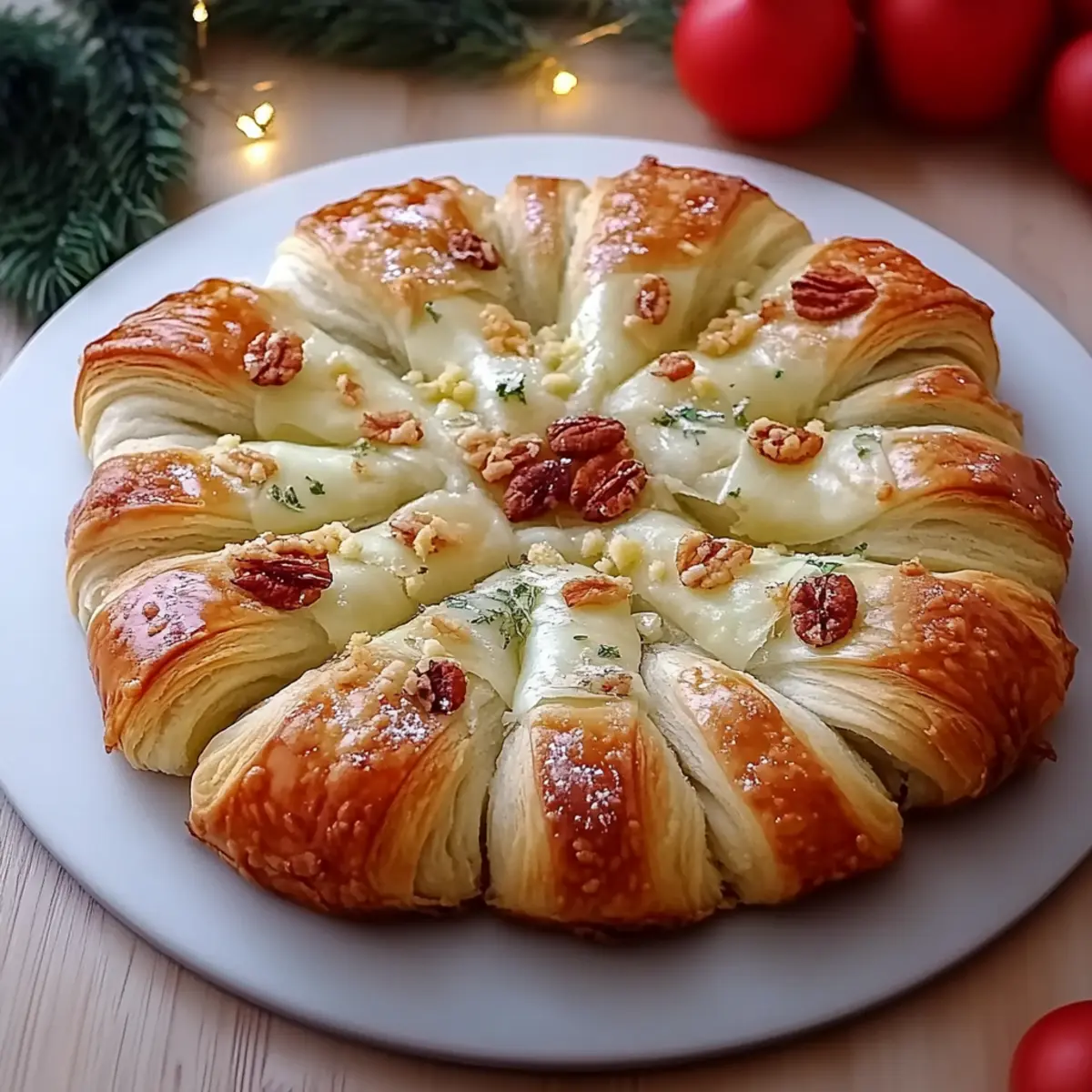 Baklava-Custard Christmas Wreath