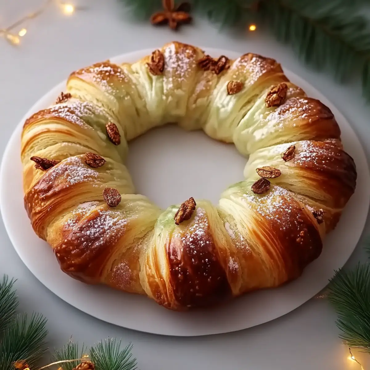 Baklava-Custard Christmas Wreath