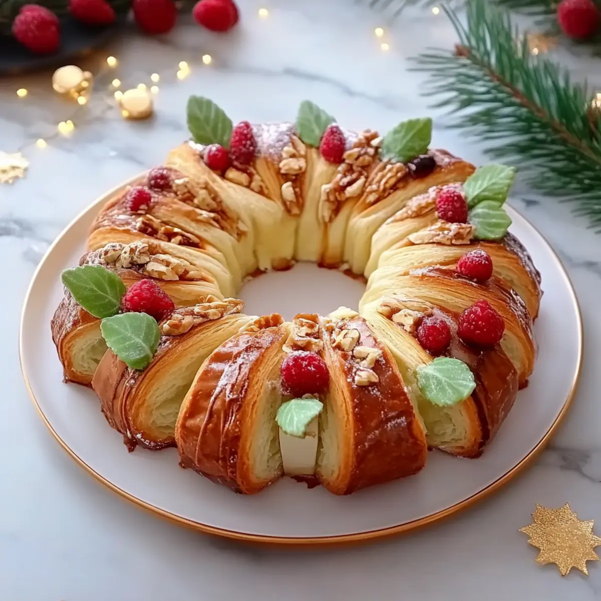 Baklava-Custard Christmas Wreath
