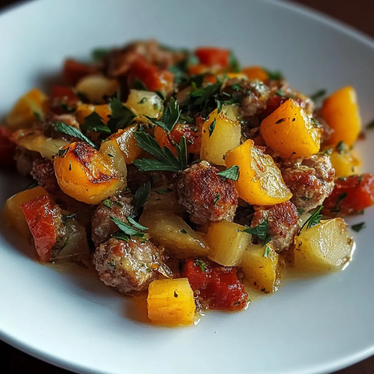 Butternut Squash and Apple Hash with Sausage