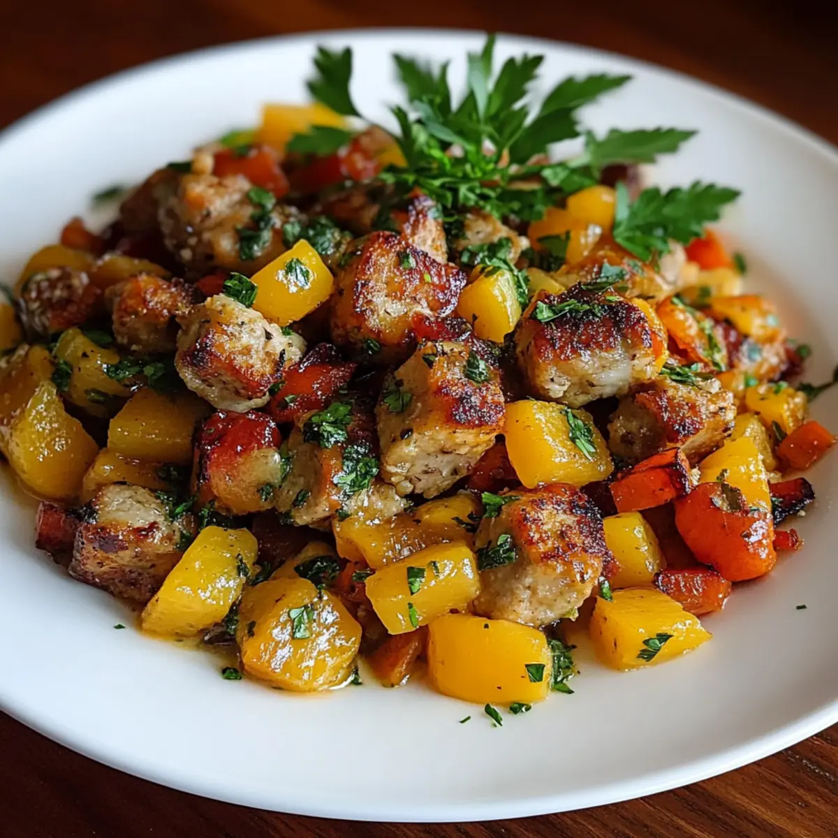 Butternut Squash and Apple Hash with Sausage