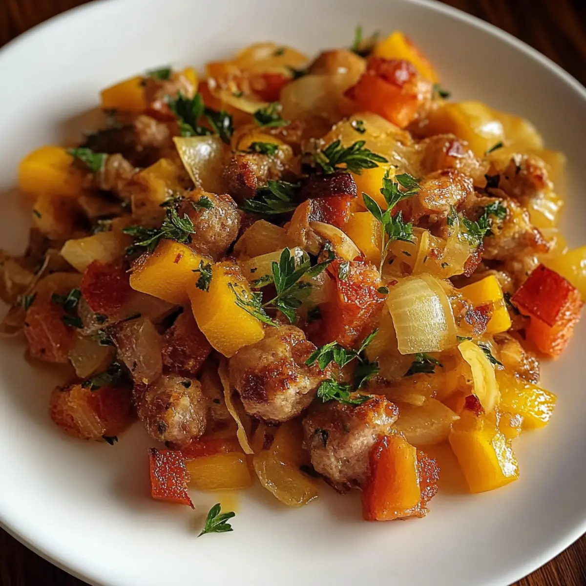 Butternut Squash and Apple Hash with Sausage