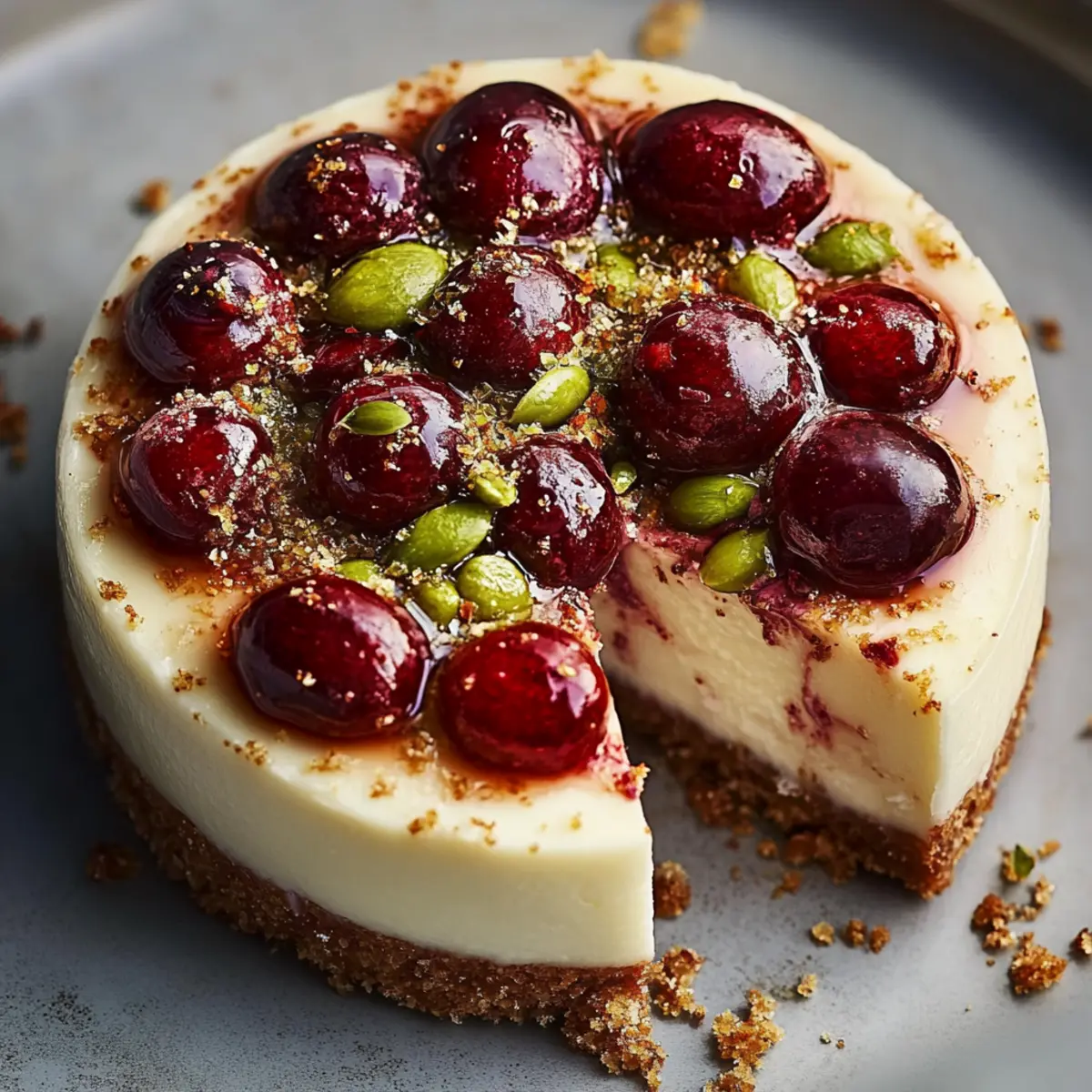 Cherry Pistachio Cheesecake