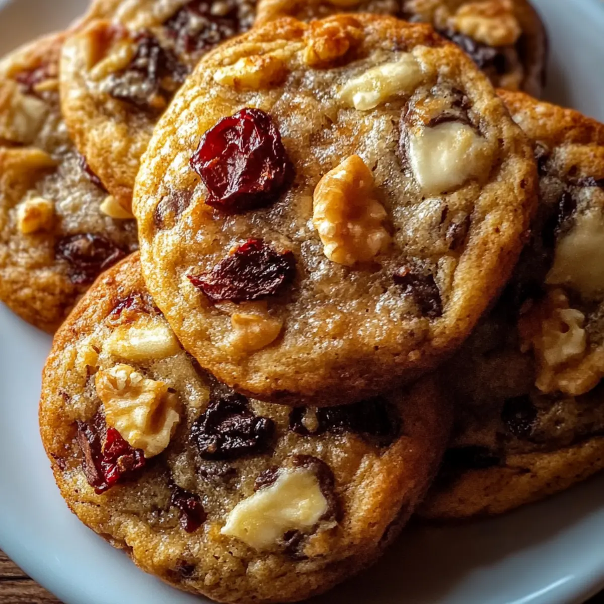 Chewy Spiced Cranberry Cookies with Walnuts