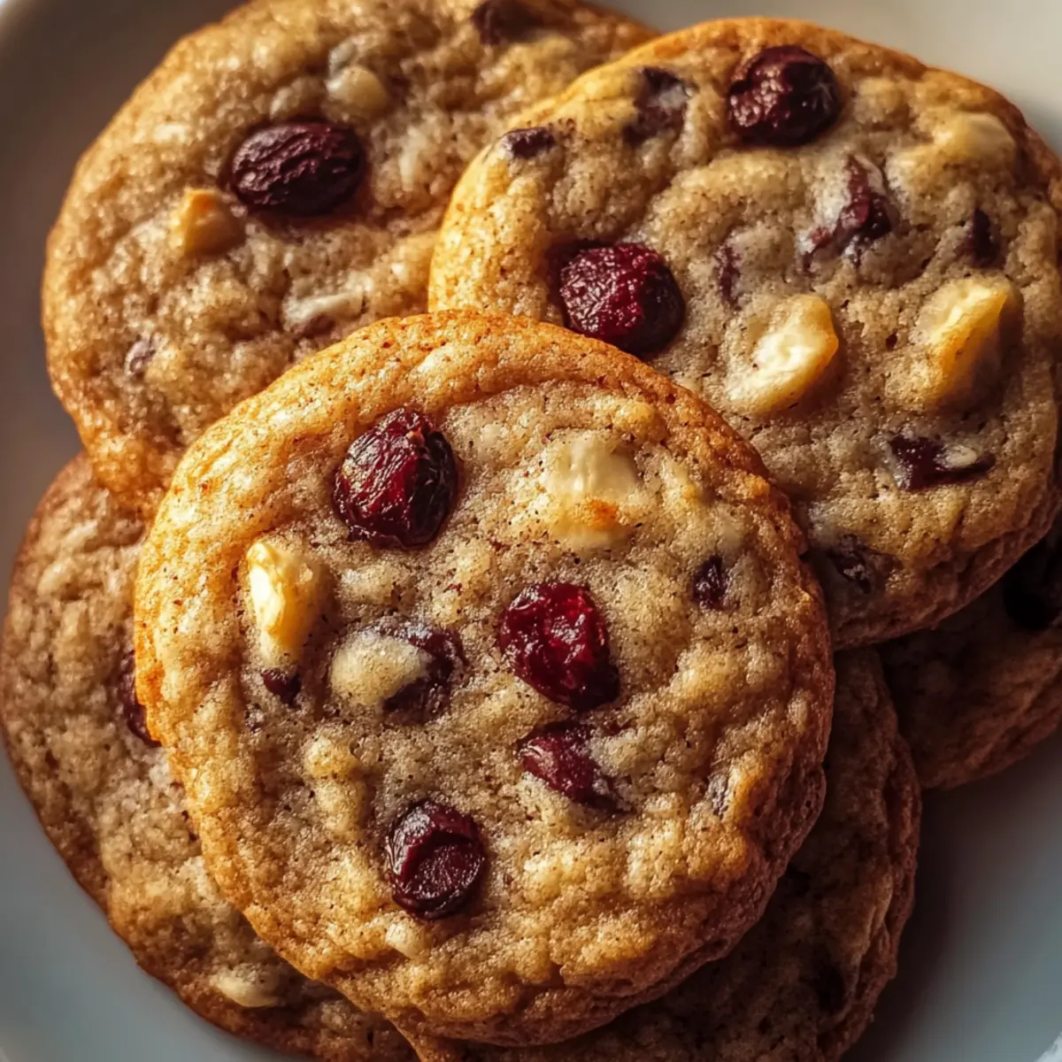 Chewy Spiced Cranberry Cookies with Walnuts