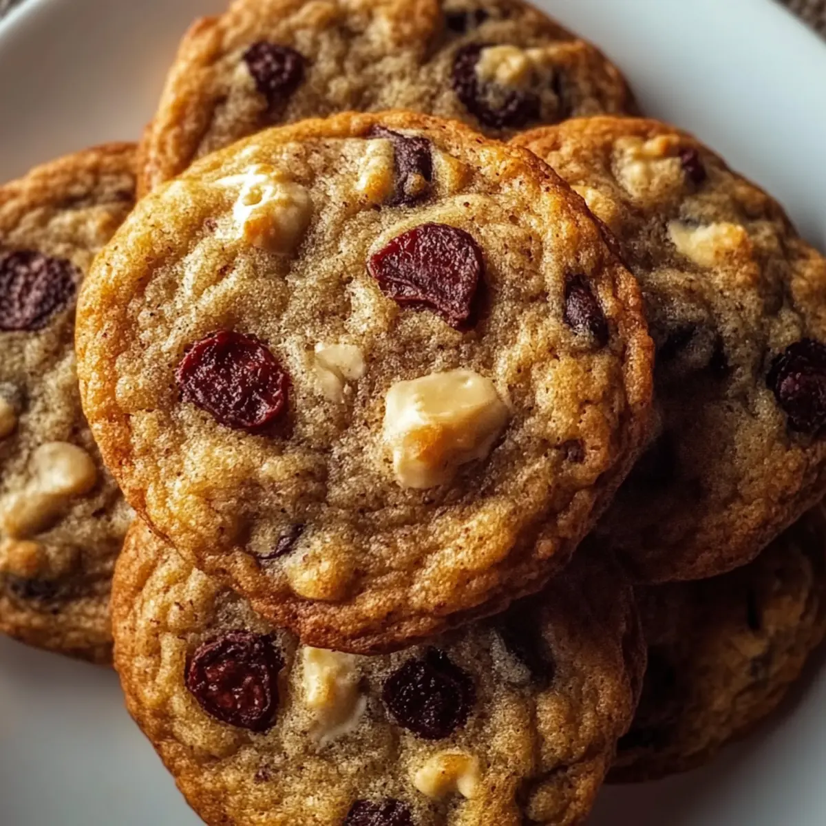 Chewy Spiced Cranberry Cookies with Walnuts