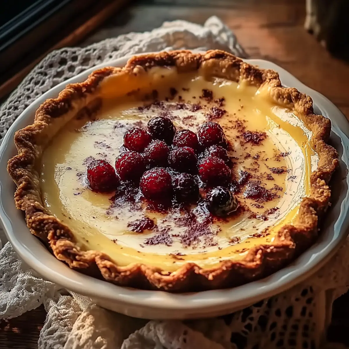 Cranberry Custard Pie