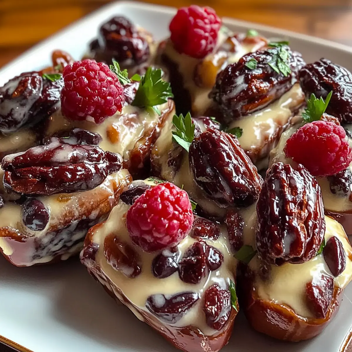 Cranberry Pecan Cream Cheese Stuffed Dates