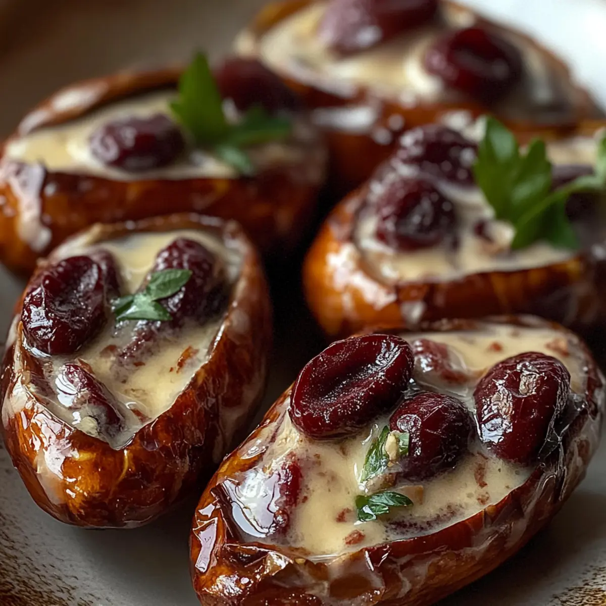 Cranberry Pecan Cream Cheese Stuffed Dates