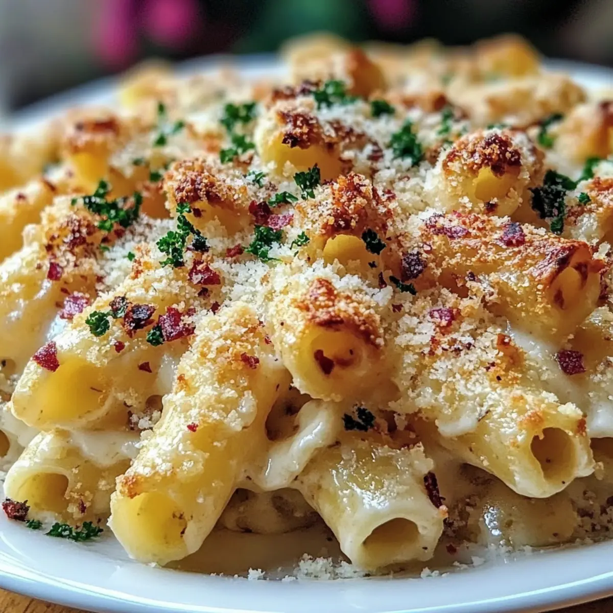 Creamy Garlic Parmesan Pasta Bake
