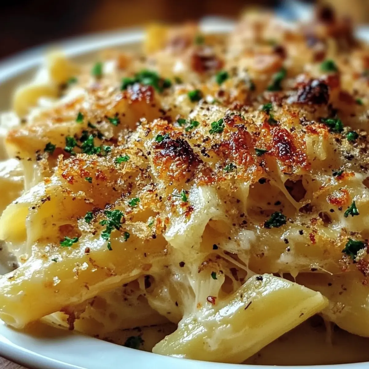Creamy Garlic Parmesan Pasta Bake