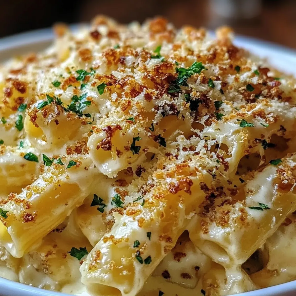 Creamy Garlic Parmesan Pasta Bake