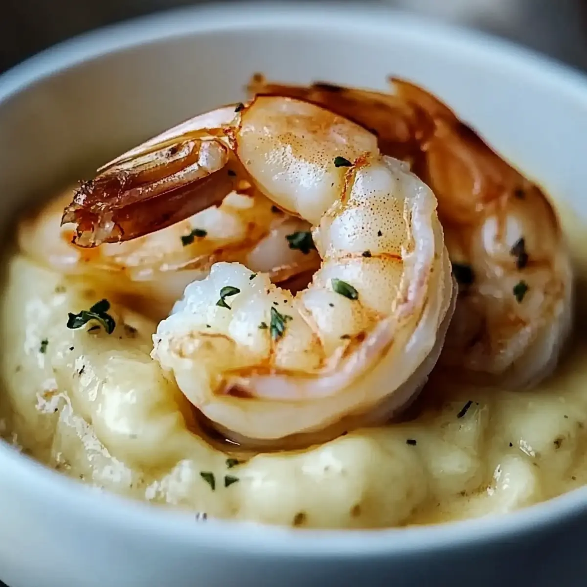Creamy Garlic Shrimp Over Mashed Potatoes