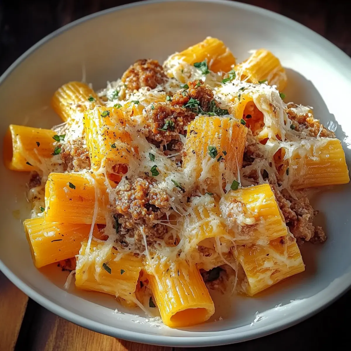 Creamy Rigatoni with Butternut Squash and Spicy Sausage