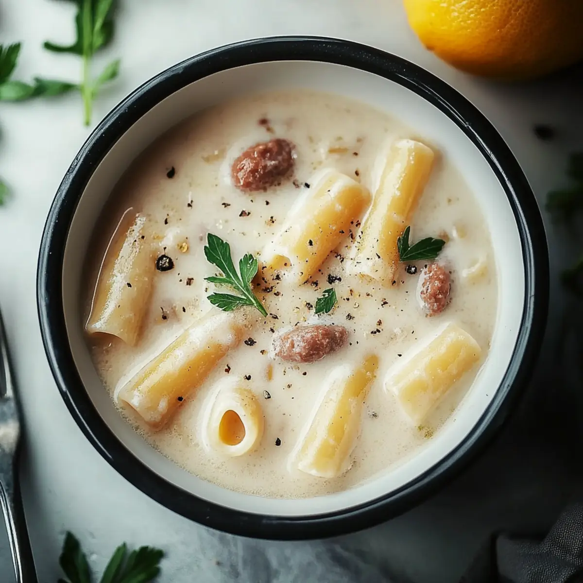 Creamy Sausage Rigatoni