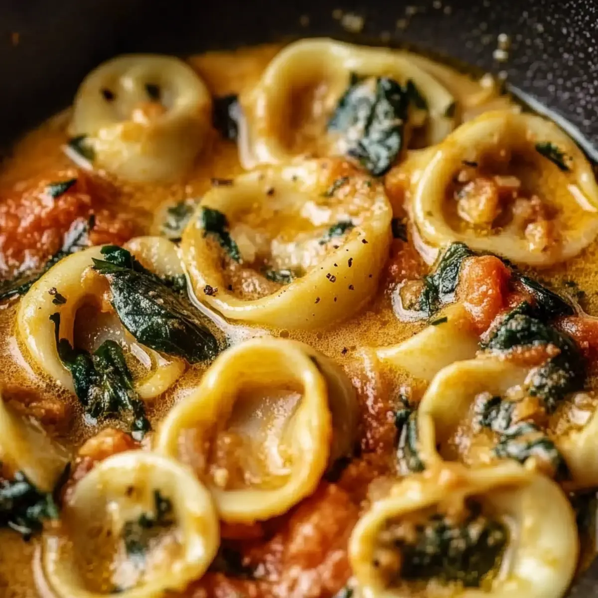 Creamy Spinach Tomato Tortellini