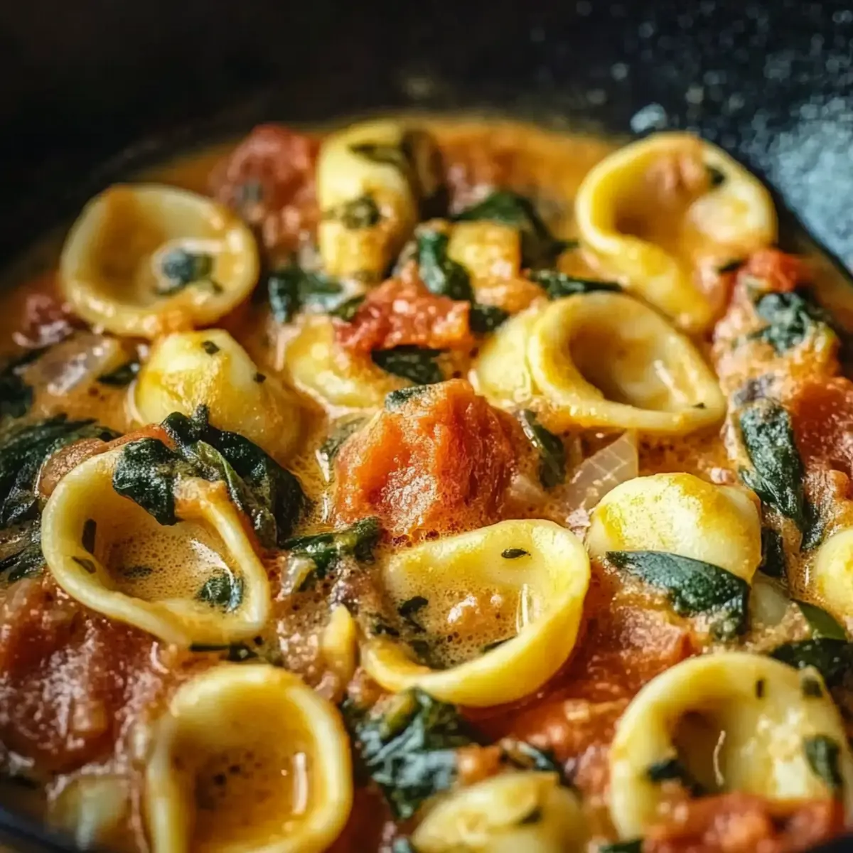 Creamy Spinach Tomato Tortellini