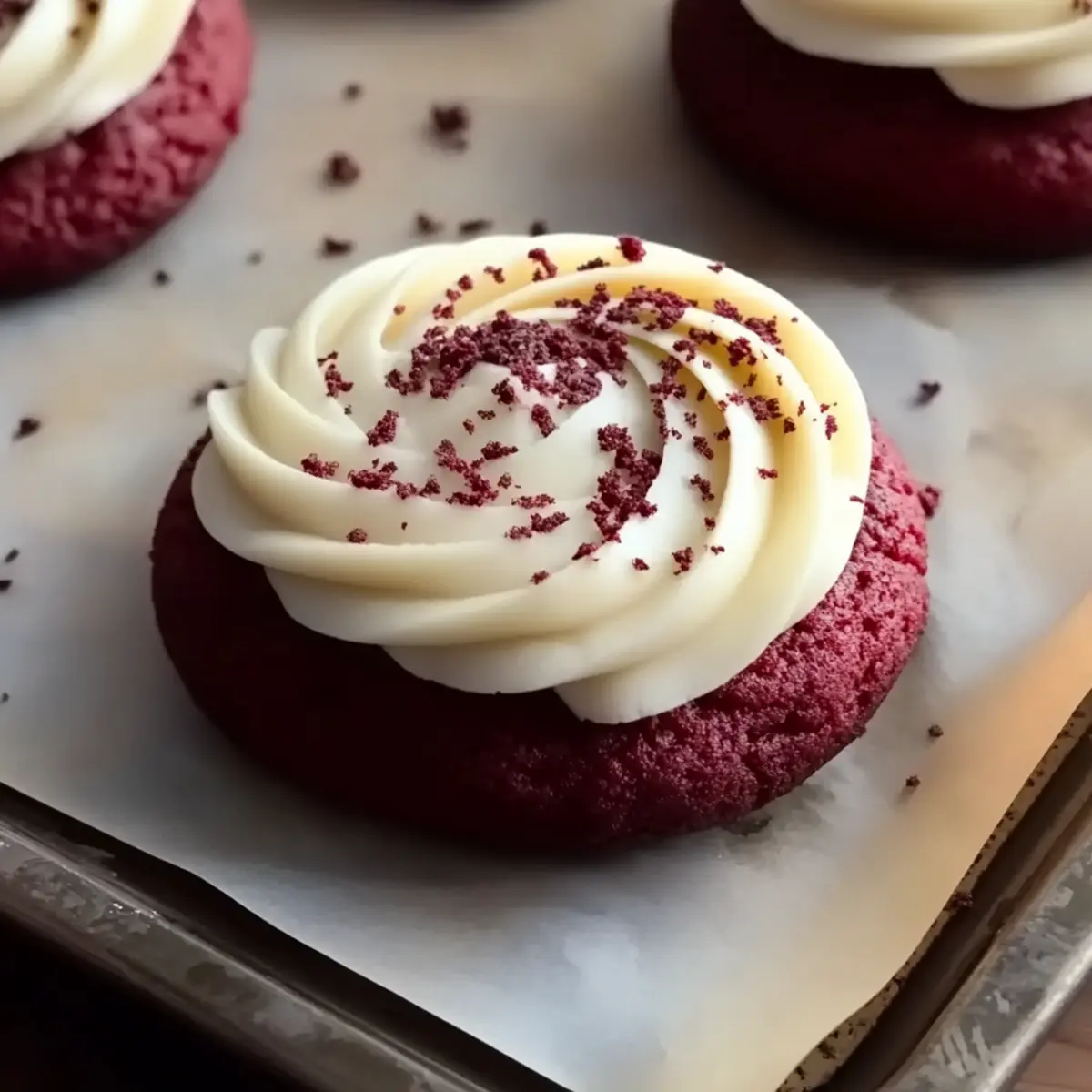 Crumbl Copy Cat Red Velvet Cupcake Cookies
