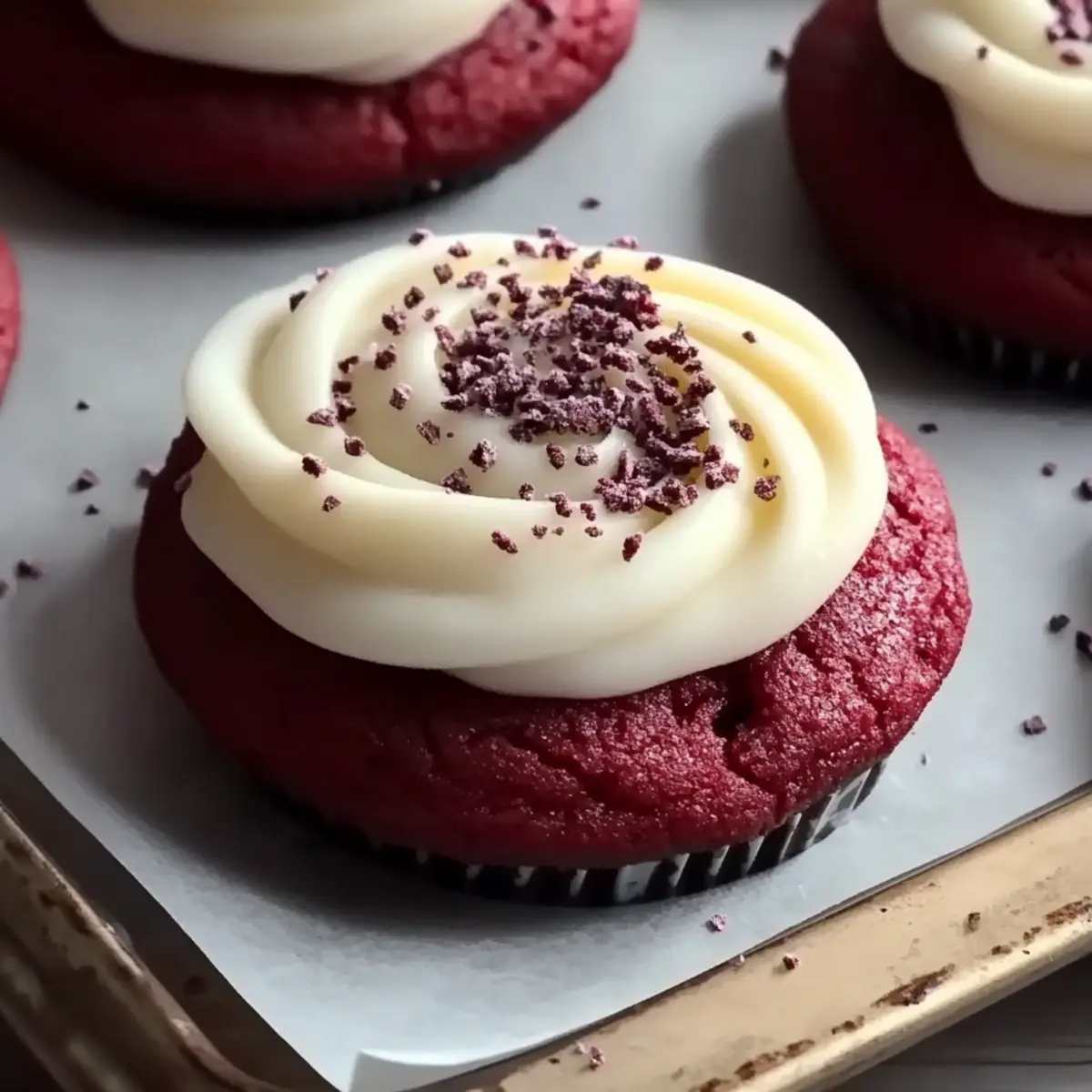 Crumbl Copy Cat Red Velvet Cupcake Cookies