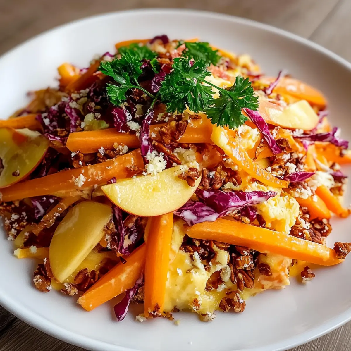 Crunchy Apple Carrot Salad with Creamy Citrus Dressing