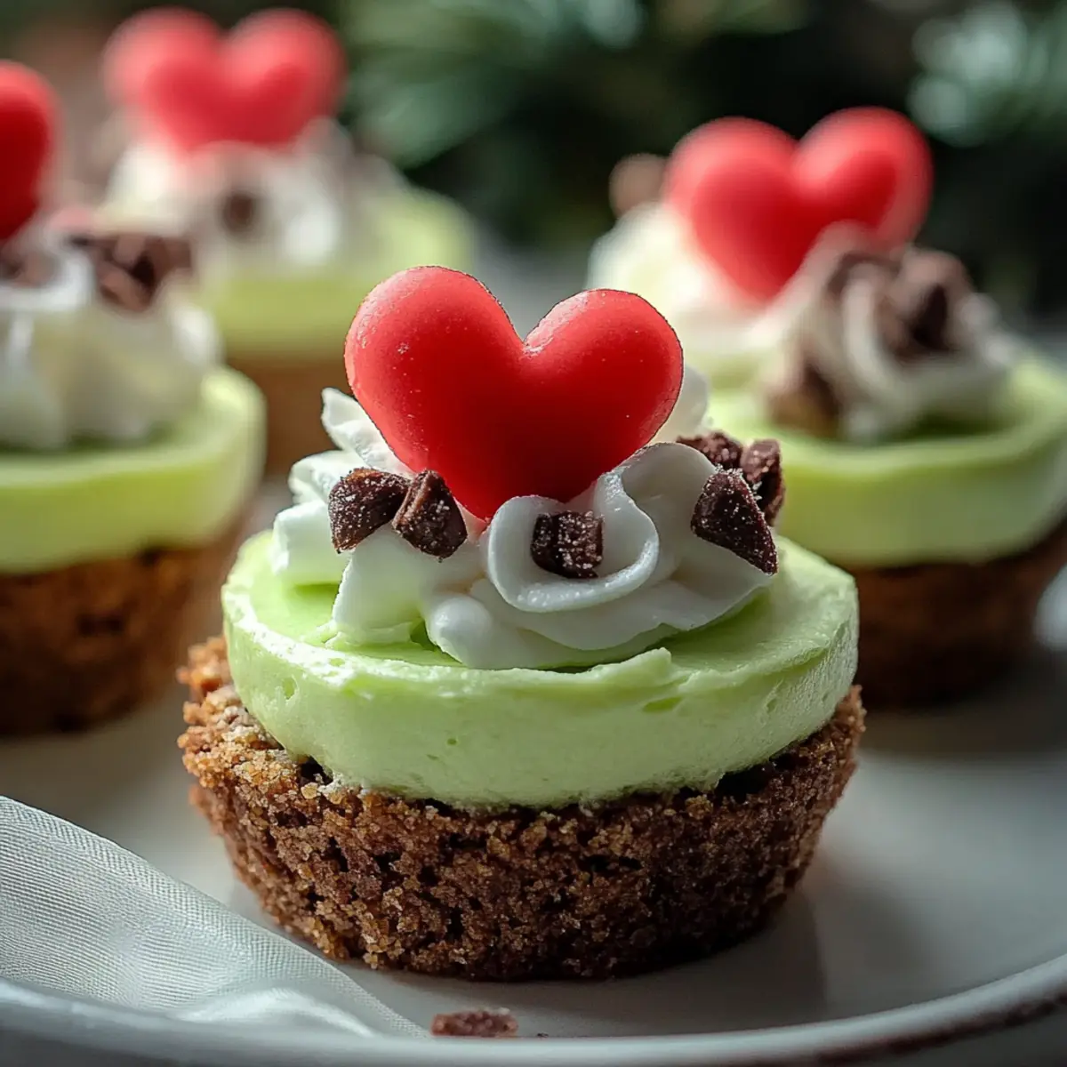 Grinch Mini Cheesecakes