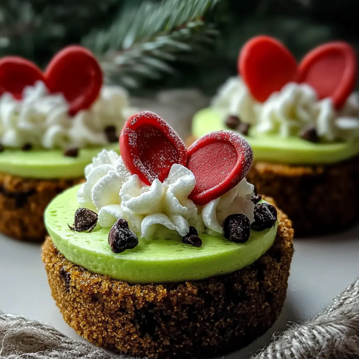 Grinch Mini Cheesecakes