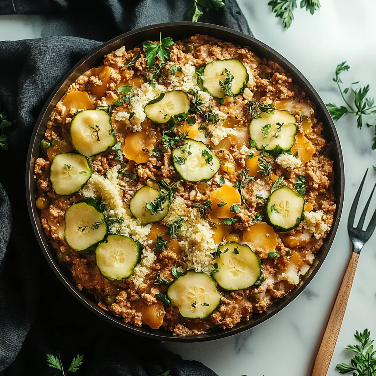 Ground Turkey and Zucchini Skillet