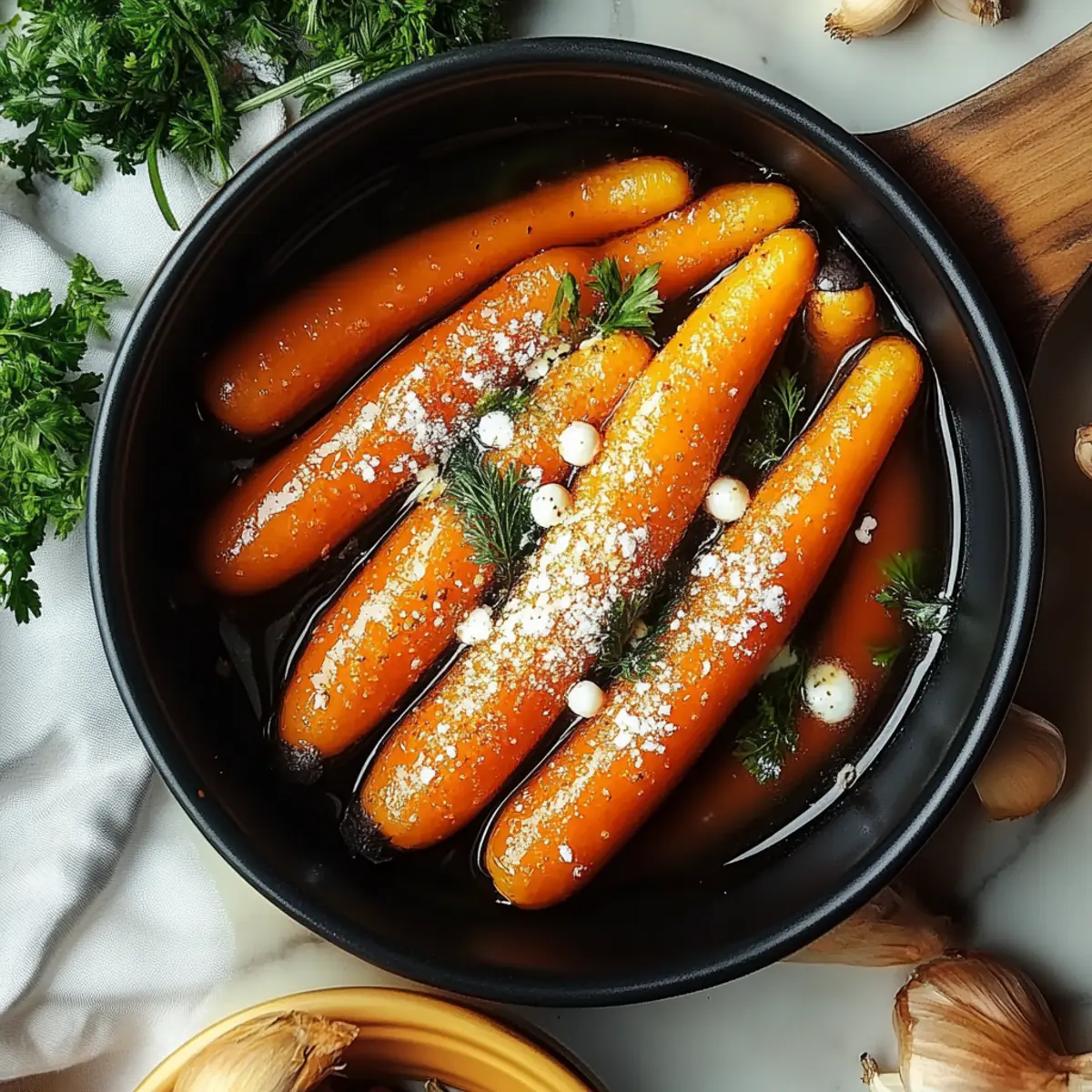 Honey Garlic Butter Roasted Carrots