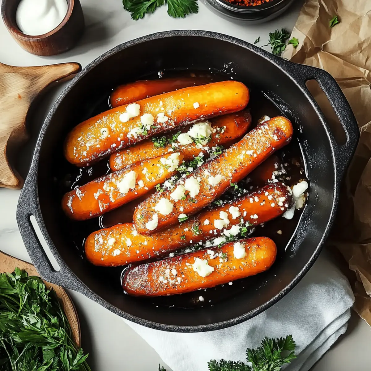 Honey Garlic Butter Roasted Carrots