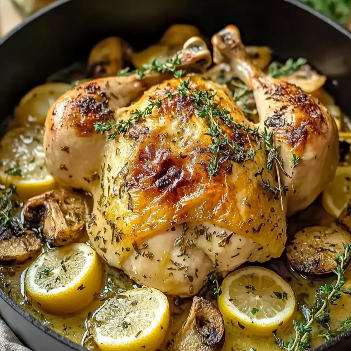 Lemon Herb Pot Roast Chicken