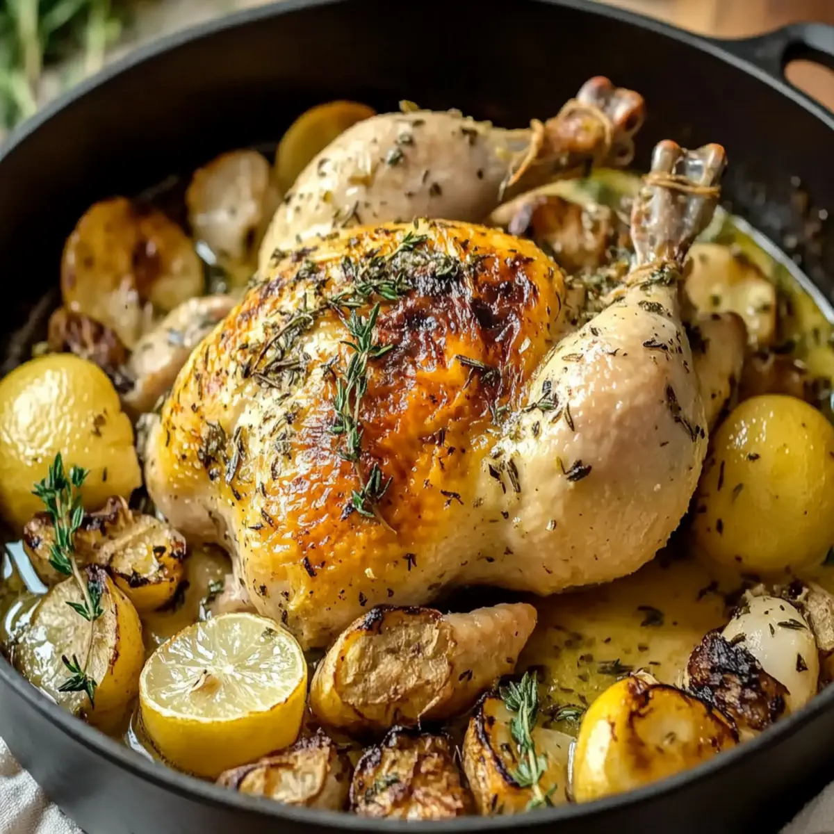 Lemon Herb Pot Roast Chicken