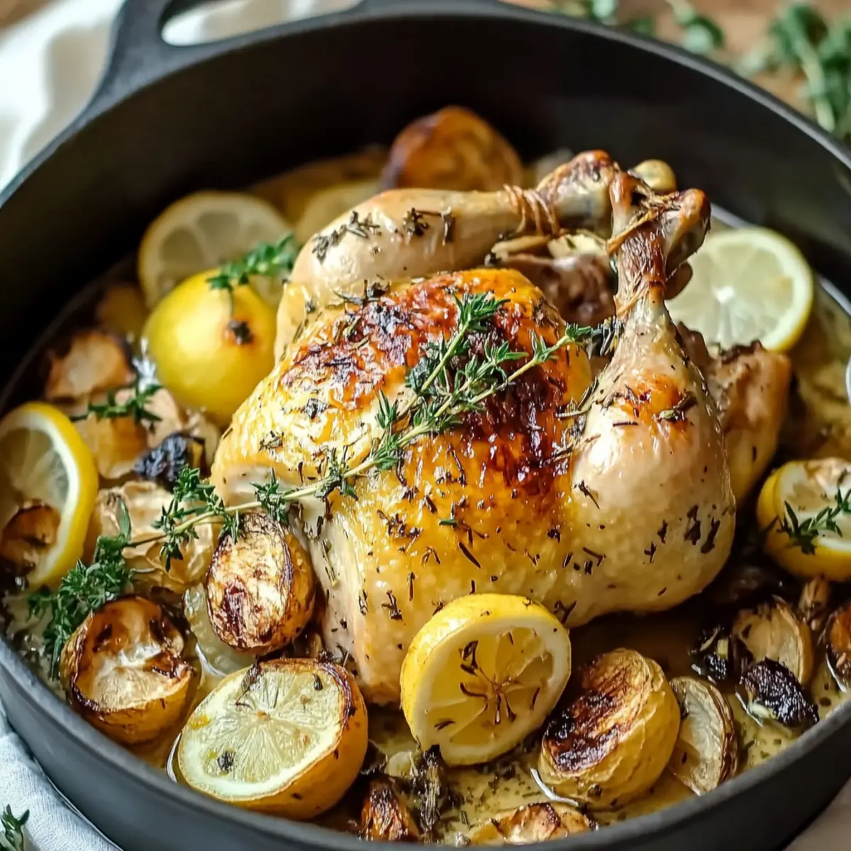 Lemon Herb Pot Roast Chicken