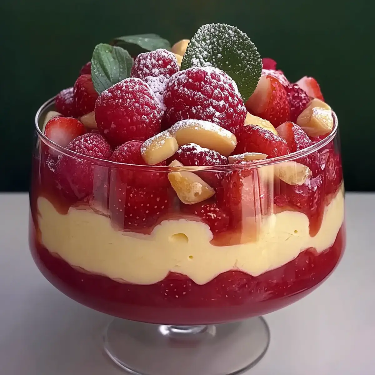 Raspberry and Almond Trifle