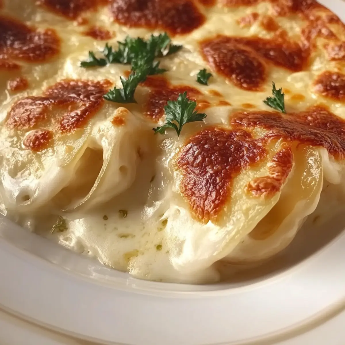 Roasted Garlic Potatoes au Gratin