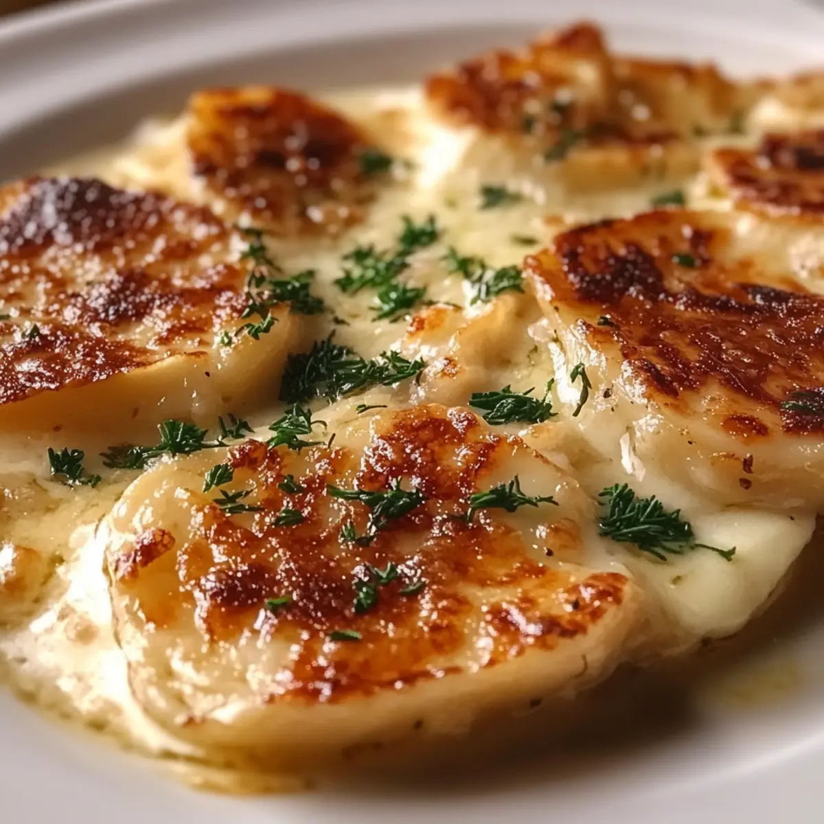 Roasted Garlic Potatoes au Gratin