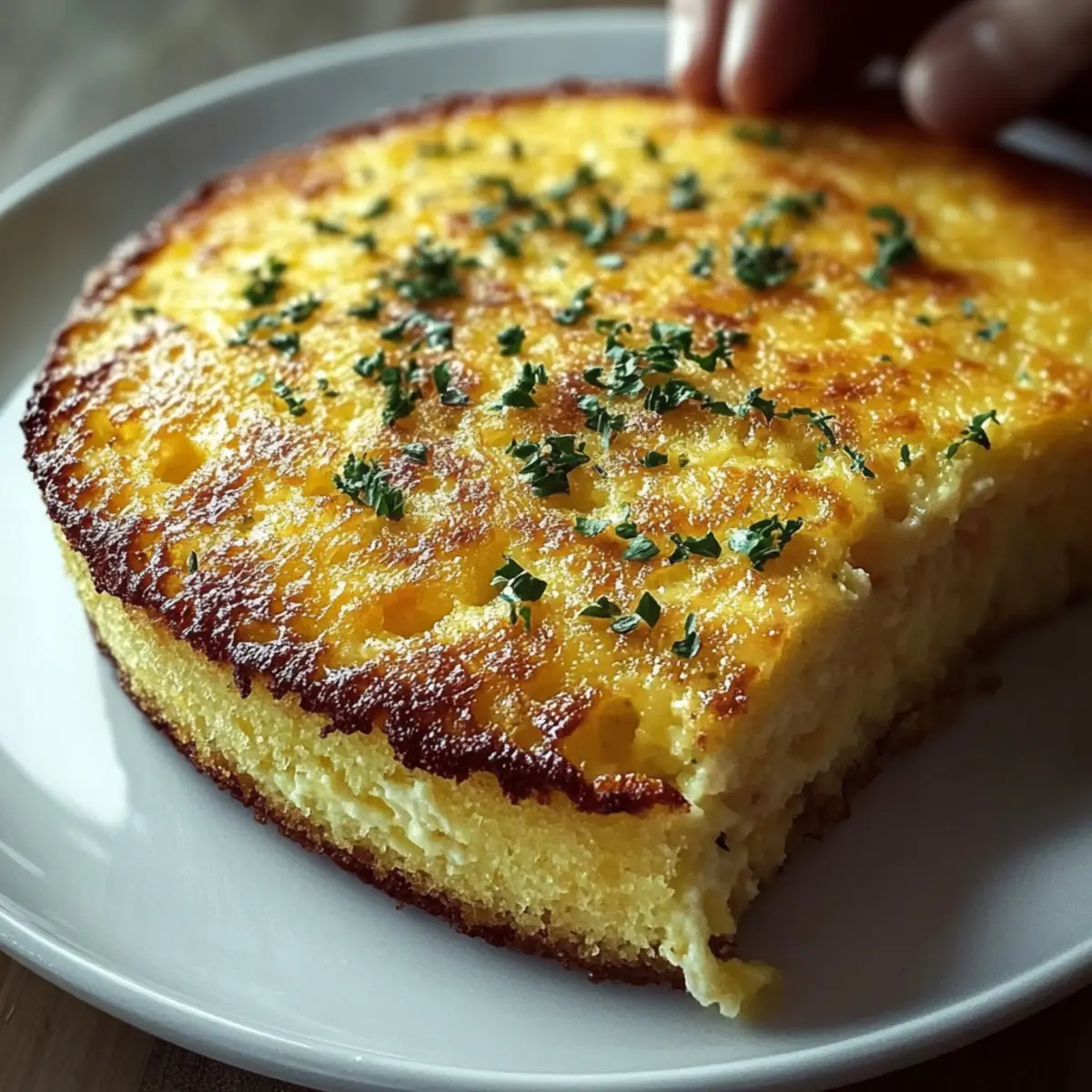 Savory Baked Corn Pudding with Cheddar and Herbs