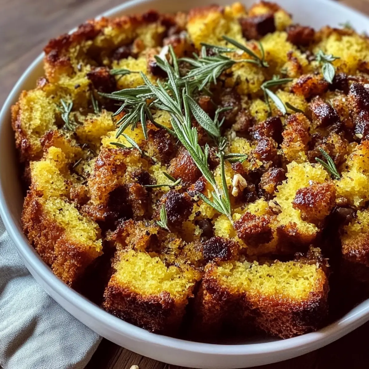Savory Herb-Infused Baked Cornbread Stuffing