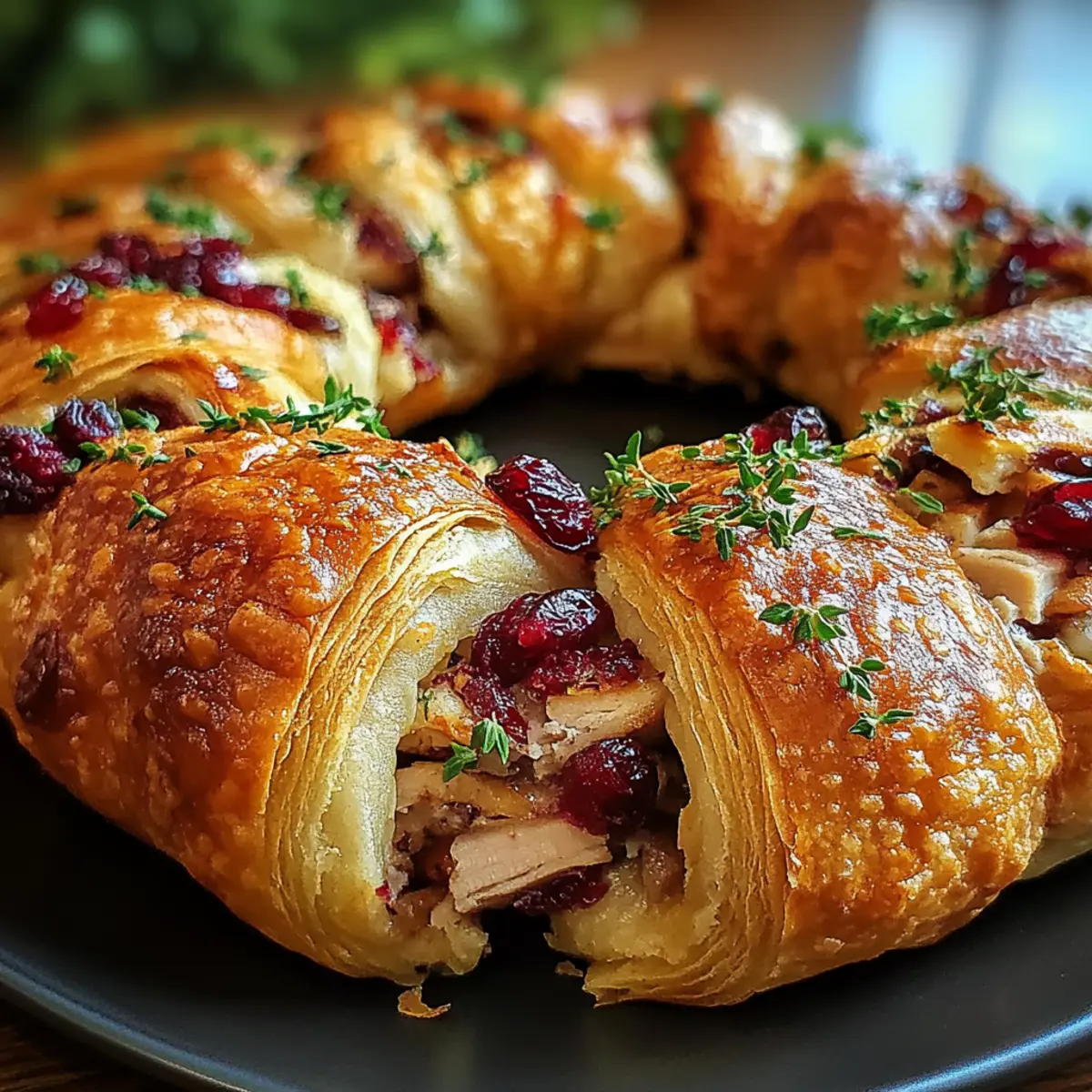 Savory Turkey and Cranberry Crescent Ring