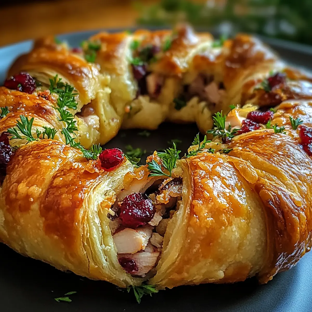 Savory Turkey and Cranberry Crescent Ring