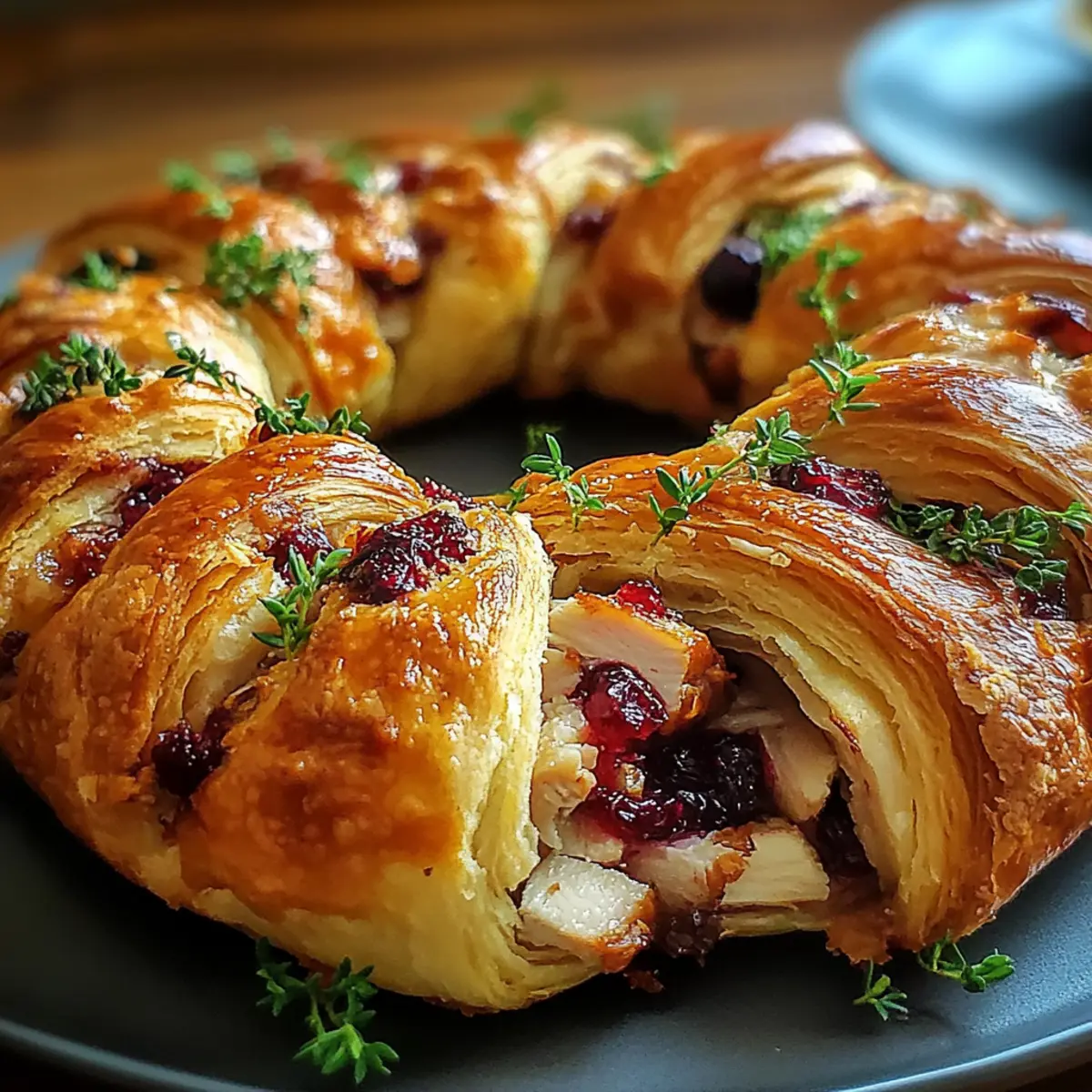 Savory Turkey and Cranberry Crescent Ring