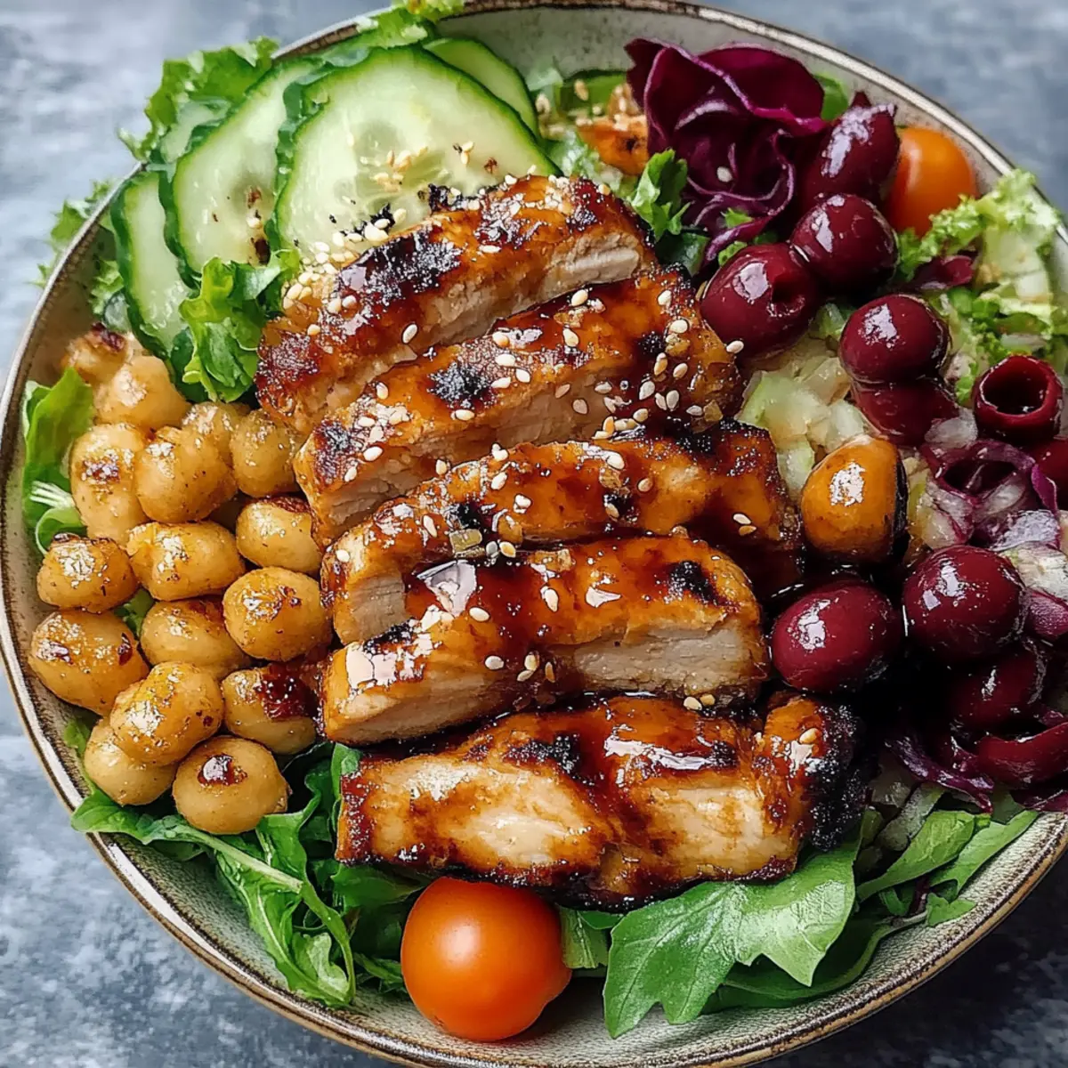 Sesame Chicken and Chickpea Salad