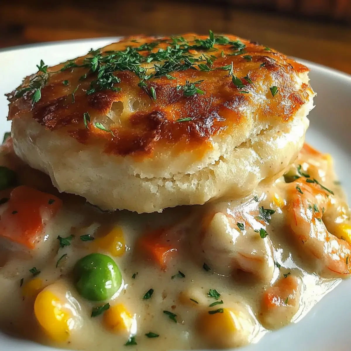 Shrimp & Lobster Cheddar Bay Biscuit Pot Pie
