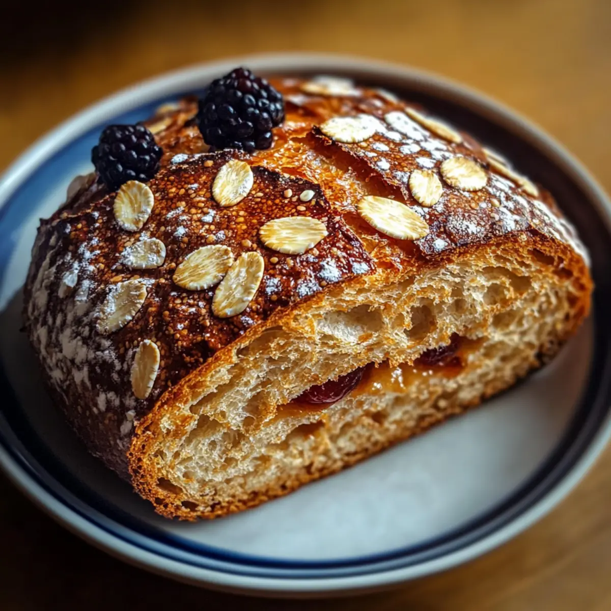 Soft and Chewy Honey Oat Sourdough Bread