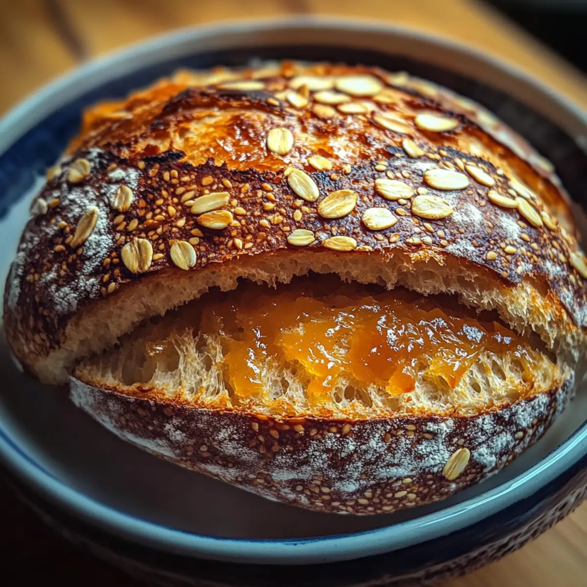 Soft and Chewy Honey Oat Sourdough Bread
