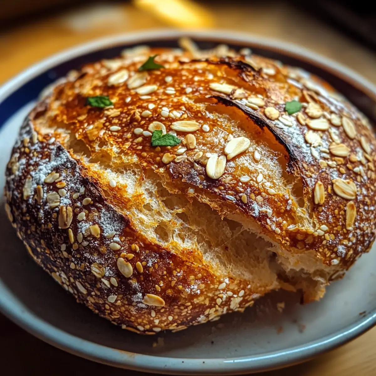 Soft and Chewy Honey Oat Sourdough Bread