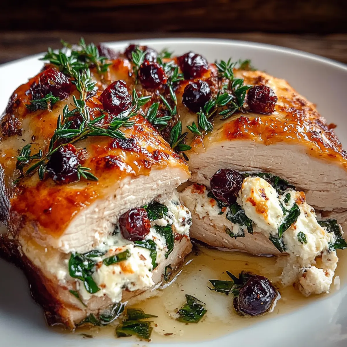 Spinach & Cranberry Stuffed Chicken Breasts