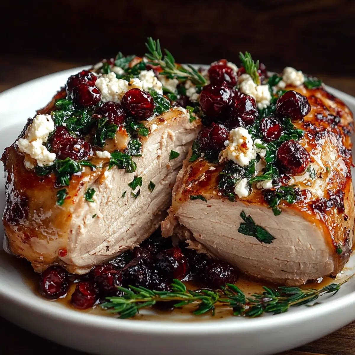 Spinach & Cranberry Stuffed Chicken Breasts