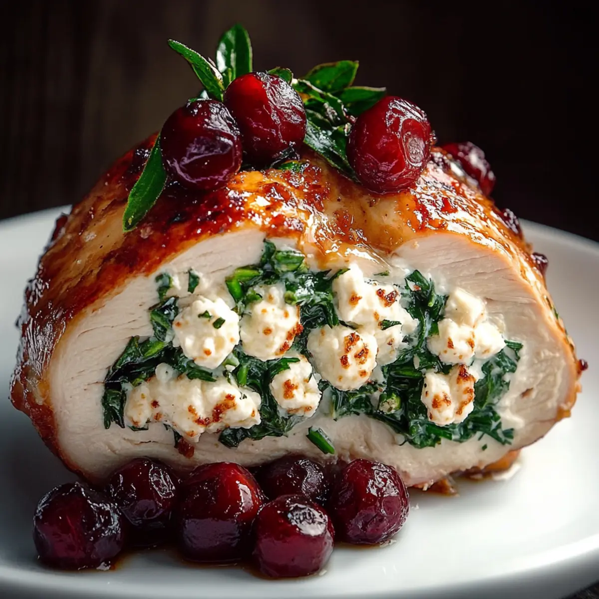 Spinach & Cranberry Stuffed Chicken Breasts
